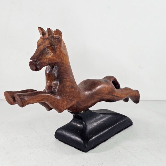 Handcrafted Wooden Horse Sculpture Jumping By W.L. Bill Payne Oklahoma Folk Art - Picture 4 of 11
